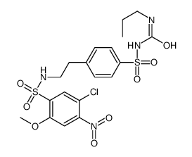 1-[4-[2-[(5-chloro-2-methoxy-4-nitrophenyl)sulfonylamino]ethyl]phenyl]sulfonyl-3-propylurea结构式