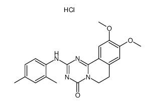 9,10-dimethoxy-2-(2,4-dimethylanilino)-6,7-dihydro-4H-1,3,5-triazino<2,1-a>isoquinolin-4-one hydrochloride结构式