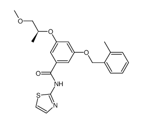 3-{((1S)-2-methoxy-1-methylethyl)oxy}-5-{[(2-methylphenyl)methyl]oxy}-N-1,3-thiazol-2-ylbenzamide结构式