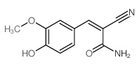 2-cyano-3-(4-hydroxy-3-methoxy-phenyl)prop-2-enamide结构式