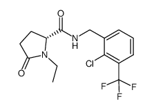 N-{[2-chloro-3-(trifluoromethyl)phenyl]methyl}-1-ethyl-5-oxo-D-prolinamide Structure