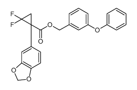 (3-phenoxyphenyl)methyl 1-(1,3-benzodioxol-5-yl)-2,2-difluorocyclopropane-1-carboxylate结构式