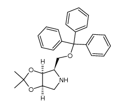 (2R,3S,4R)-3,4-(isopropylidenedioxy)-2-(trityloxymethyl)-pyrrolidine结构式