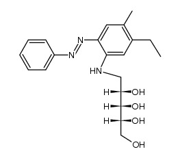 1-(5-ethyl-4-methyl-2-phenylazo-anilino)-D-1-deoxy-ribitol Structure