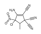 2-Amino-3-nitro-3-chloro-4-methyl-1,5,5-tricyano-1-cyclopentene结构式