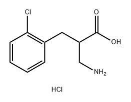 3-氨基-2-[(2-氯苯基)甲基]丙酸盐酸盐结构式