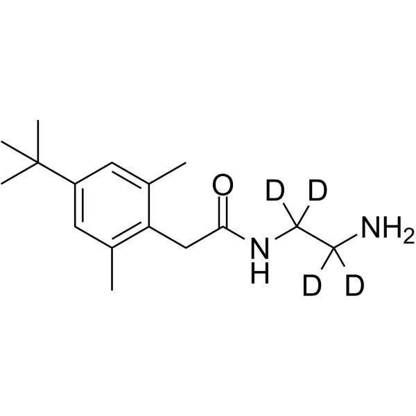 N-(2-Aminoethyl)-4-(1,1-dimethylethyl)-2,6-dimethylbenzeneacetamide-d4结构式