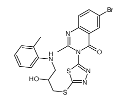6-bromo-3-[5-[2-hydroxy-3-(2-methylanilino)propyl]sulfanyl-1,3,4-thiadiazol-2-yl]-2-methylquinazolin-4-one Structure