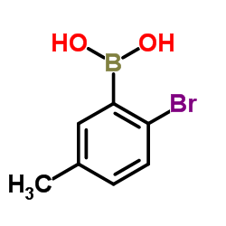 (2-溴-5-甲基苯基)硼酸结构式