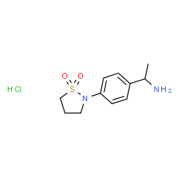 Benzenemethanamine, 4-(1,1-dioxido-2-isothiazolidinyl)-α-methyl-, hydrochloride (1:1) Structure