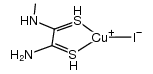 copper(I) methyldithiooxamide iodide Structure