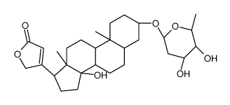 (5beta)-3beta-[(2,6-dideoxy-beta-D-ribo-hexopyranosyl)oxy]-14-hydroxycard-20(22)-enolide Structure