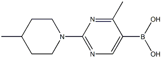 4-Methyl-2-(4-methylpiperidino)pyrimidine-5-boronic acid structure