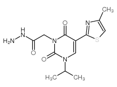 2-[3-ISOPROPYL-5-(4-METHYL-1,3-THIAZOL-2-YL)-2,6-DIOXO-1,2,3,6-TETRAHYDROPYRIMIDIN-1-YL]ETHANOHYDRAZIDE结构式