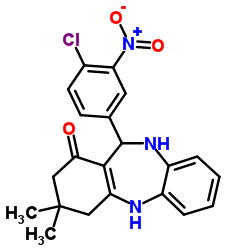 11-(4-Chloro-3-nitrophenyl)-3,3-dimethyl-2,3,4,5,10,11-hexahydro-1H-dibenzo[b,e][1,4]diazepin-1-one Structure