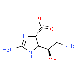 1H-Imidazole-4-carboxylic acid, 2-amino-5-(2-amino-1-hydroxyethyl)-4,5-dihydro-, (4S-(4alpha,5beta(S*)))- picture