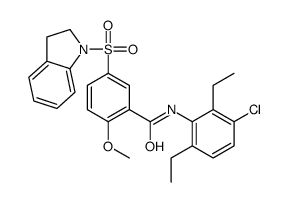 N-(3-chloro-2,6-diethylphenyl)-5-(2,3-dihydroindol-1-ylsulfonyl)-2-methoxybenzamide结构式