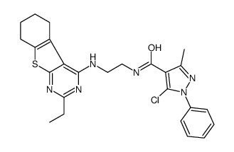 1H-Pyrazole-4-carboxamide,5-chloro-N-[2-[(2-ethyl-5,6,7,8-tetrahydro[1]benzothieno[2,3-d]pyrimidin-4-yl)amino]ethyl]-3-methyl-1-phenyl-(9CI) picture