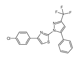 4-(4-chlorophenyl)-2-[5-phenyl-3-(trifluoromethyl)pyrazol-1-yl]-1,3-thiazole结构式