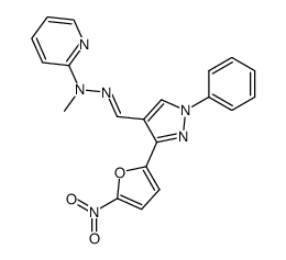 3-(5-nitro-2-furyl)-1-phenylpyrazole-4-carboxaldehydemethyl-(2-pyridyl)hydrazone结构式