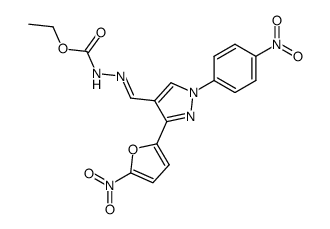 3-(5-nitro-2-furyl)-1-(p-nitrophenyl)pyrazole-4-carboxaldehyde-ethoxycarbonylhydrazone结构式