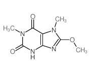 1H-Purine-2,6-dione,3,7-dihydro-8-methoxy-1,7-dimethyl-结构式