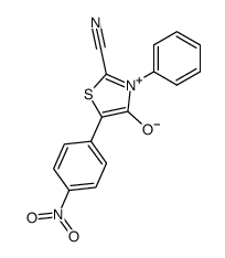 2-cyano-5-(4-nitro-phenyl)-4-oxo-3-phenyl-4,5-dihydro-thiazolium betaine Structure