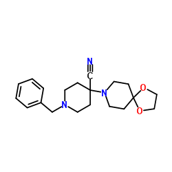 1-Benzyl-4-(1,4-dioxa-8-azaspiro[4.5]dec-8-yl)-4-piperidinecarbonitrile Structure