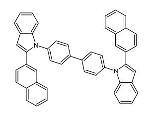 2-naphthalen-2-yl-1-[4-[4-(2-naphthalen-2-ylindol-1-yl)phenyl]phenyl]indole Structure