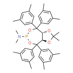 (3aR,8aR)-4,4,8,8-四(3,5-二甲基苯基)-N,N,2,2-四甲基四氢-[1,3]二氧杂环戊烷并[4,5-e][1,3,2]二氧杂磷杂环庚烷-6-胺图片