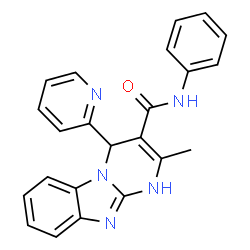 2-Methyl-N-phenyl-4-(2-pyridinyl)-1,4-dihydropyrimido[1,2-a]benzimidazole-3-carboxamide structure