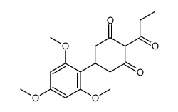 2-propanoyl-5-(2,4,6-trimethoxyphenyl)cyclohexane-1,3-dione Structure