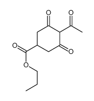 propyl 4-acetyl-3,5-dioxocyclohexane-1-carboxylate Structure