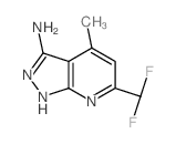 6-(二氟甲基)-4-甲基-1H-吡唑并[3,4-b]-吡啶-3-胺结构式