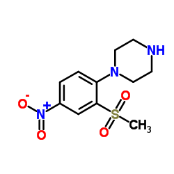 1-[2-(Methylsulfonyl)-4-nitrophenyl]piperazine Structure