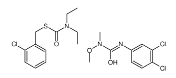 S-[(2-chlorophenyl)methyl] N,N-diethylcarbamothioate,3-(3,4-dichlorophenyl)-1-methoxy-1-methylurea Structure