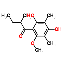 2,6-Dimethyl-3-O-methyl-4-(2-methylbutyryl)phloroglucinol结构式