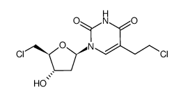 1-(5-chloro-2,5-dideoxy-β-D-erythro-pentofuranosyl)-5-(2-chloroethyl)-1H,3H-pyrimidine-2,4-dione结构式