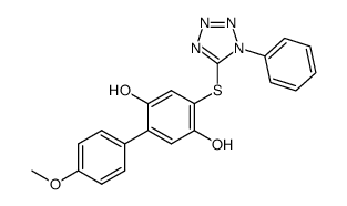 4'-methoxy-4-(1-phenyl-1H-tetrazol-5-ylsulfanyl)-biphenyl-2,5-diol Structure