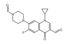 1-cyclopropyl-6-fluoro-1,4-dihydro-3-formyl-7-(4-formyl-1-piperazinyl)-4-oxoquinoline Structure