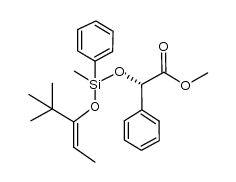 (2S)-methyl 2-(((((Z)-4,4-dimethylpent-2-en-3-yl)oxy)(methyl)(phenyl)silyl)oxy)-2-phenylacetate结构式