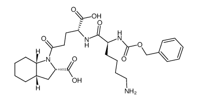 1-(N(2)-benzyloxycarbonyllysyl-gamma-glutamyl)octahydro-1H-indole-2-carboxylic acid structure