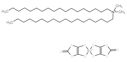 二十八烷基二甲基双(1,3-二硫代-2-硫酮-4,5-二硫代十二烷基)金酸酯(III)结构式