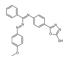 N-(4-methoxyphenyl)imino-N'-[4-(2-sulfanylidene-3H-1,3,4-oxadiazol-5-yl)phenyl]benzenecarboximidamide Structure