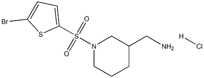 [1-(5-bromothiophen-2-yl)sulfonylpiperidin-3-yl]methanamine:hydrochloride Structure