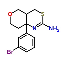 8a-(3-Bromophenyl)-4a,7,8,8a-tetrahydro-4H,5H-pyrano[4,3-d][1,3]thiazin-2-amine结构式