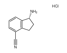 (R)-1-氨基-2,3-二氢-1H-茚-4-甲腈盐酸盐结构式