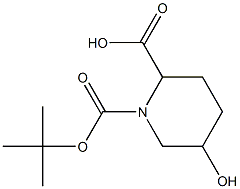 1-(tert-butoxycarbonyl)-5-hydroxypiperidine-2-carboxylic acid structure