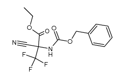 (N-Benzoxycarbonyl)-2-cyano-3,3,3-trifluoralaninethylester结构式