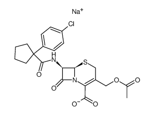 sodium (6R,7R)-3-(acetyloxymethyl)-7-[[1-(4-chlorophenyl)cyclopentanec arbonyl]amino]-8-oxo-5-thia-1-azabicyclo[4.2.0]oct-2-ene-2-carboxylate picture